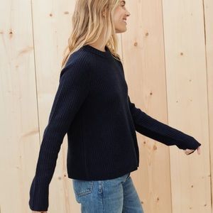 Jenni Kayne Cashmere Fisherman Sweater, Navy, M